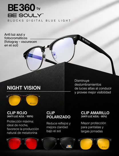 5 EN 1 - LENTES CON CLIP BE SOULY - BE 360